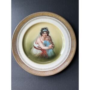 Vintage Transfer Portrait Plate Mother Daughter Porcelain Tatler 215